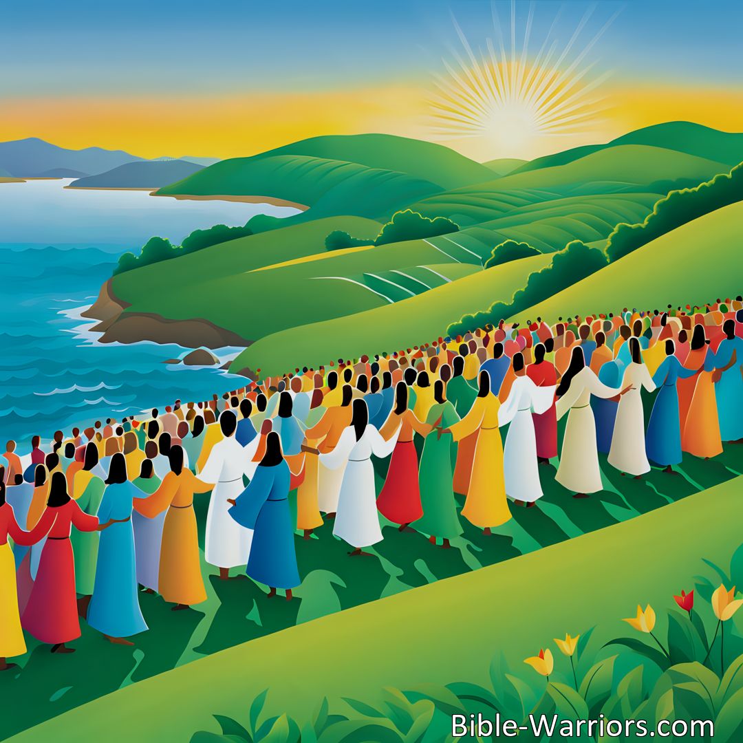 Freely Shareable Hymn Inspired Image Join the triumphal march under the O Banner of Jesus in Triumph Advancing. Spread hope, love, and peace to conquer the world. Rise up and make a difference with Jesus' glorious message.
