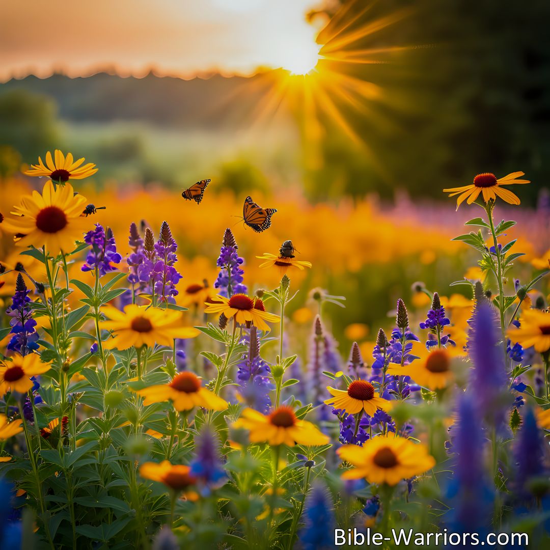 Freely Shareable Hymn Inspired Image Discover the beauty and purpose in sunny fields and shaded nooks with 'To Sunny Fields And Shaded Nooks.' Embrace resilience and spread love like the flowers do. Join the celebration and find inspiration today.