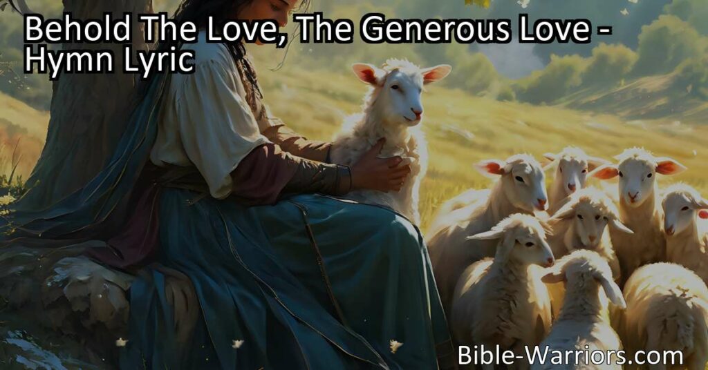 Behold the love and compassion in "Behold The Love