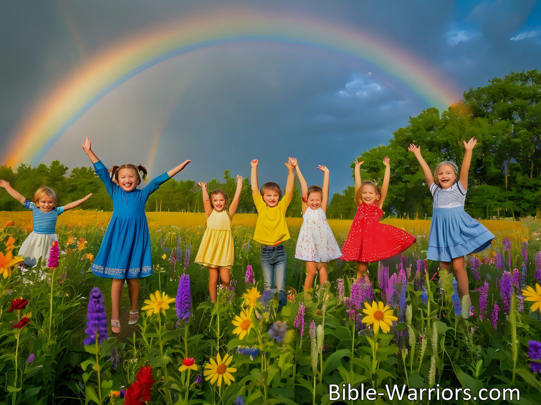 Freely Shareable Hymn Inspired Image Celebrate Children's Day with bright gleams of sunshine and joyful songs. Join us in praising Christ our King on this special day filled with love and gratitude.