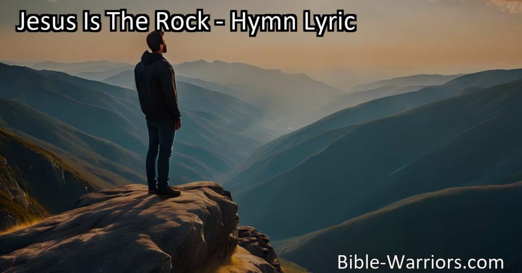 Find solace in knowing that Jesus is the rock you can lean on when life gets tough. Let His strength and guidance lift you up when you're feeling low. Jesus is the rock that will always be there for you.