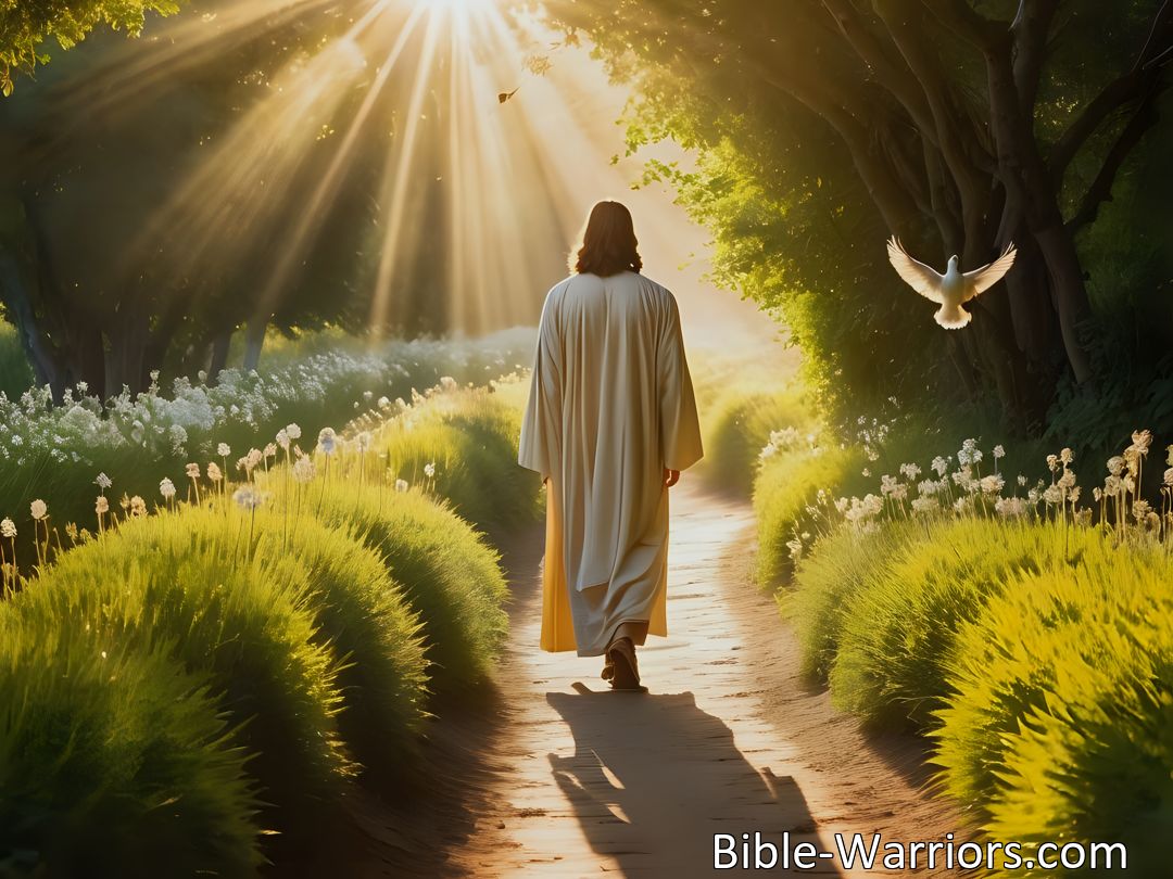 Freely Shareable Hymn Inspired Image Discover how Jesus can be your truth and way in life, guiding you with unerring light. Follow His counsel and witness His love leading you home to God. Jesus, My Truth, My Way - your path to faith and guidance.