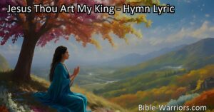 Experience the power and love of Jesus as our Savior and King in the inspiring hymn "Jesus Thou Art My King." Claim His promises and invite Him to reign in your heart today!