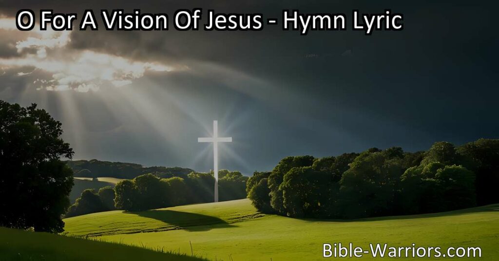 Experience the beauty of Jesus with a vision of His radiant face and heavenly grace. Find peace and hope in His presence in times of trouble and sorrow. Seek Him through His Word and reflect His love in your life. Get closer to a vision of Jesus today!