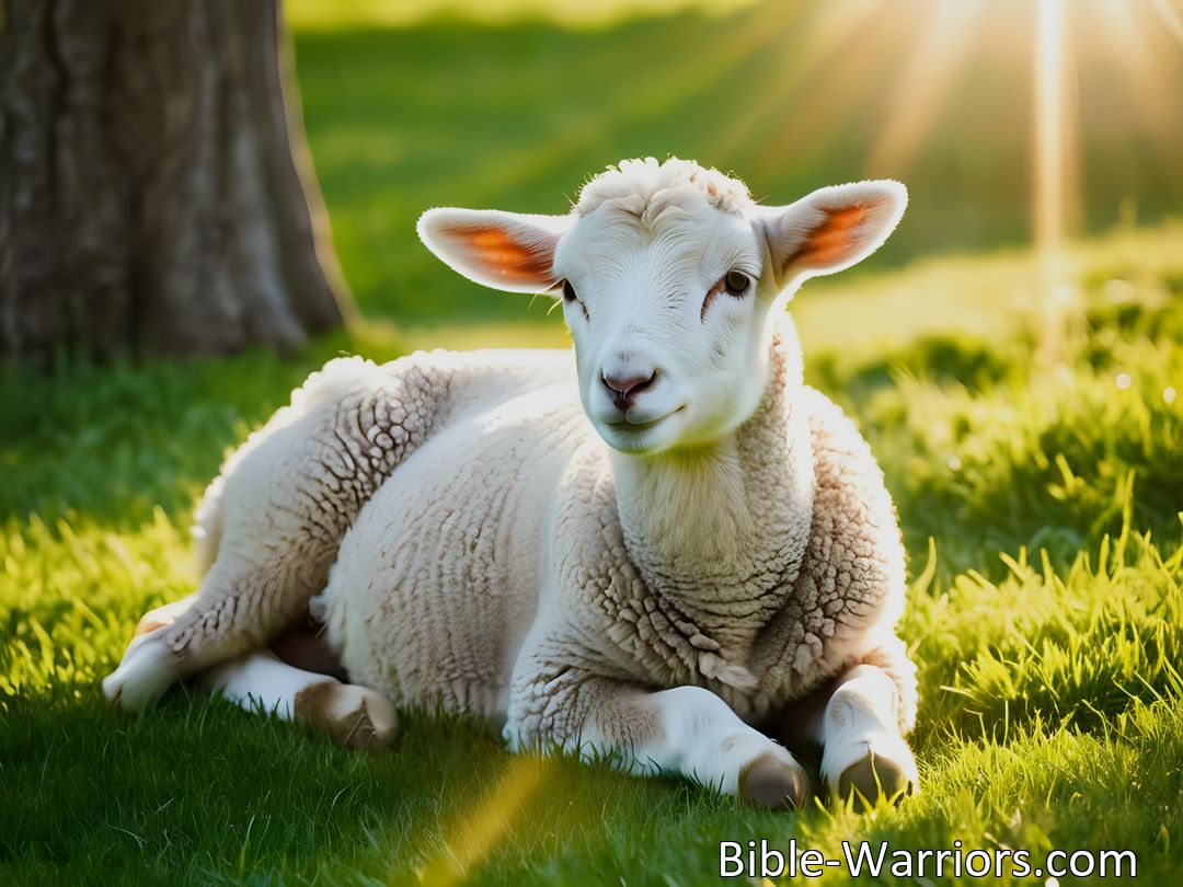 Freely Shareable Hymn Inspired Image Seeking forgiveness and grace from Jesus, the Lamb of God, who offers comfort and salvation. Cast your burdens upon Him and find peace in His mercy. Take comfort in His love and abide in His presence. Amen.