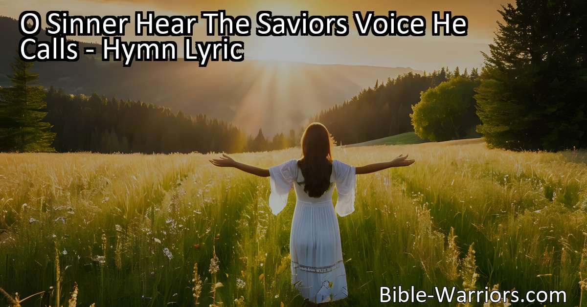 O Sinner Hear The Saviors Voice He Calls - Hymn Lyric - Bible Warriors