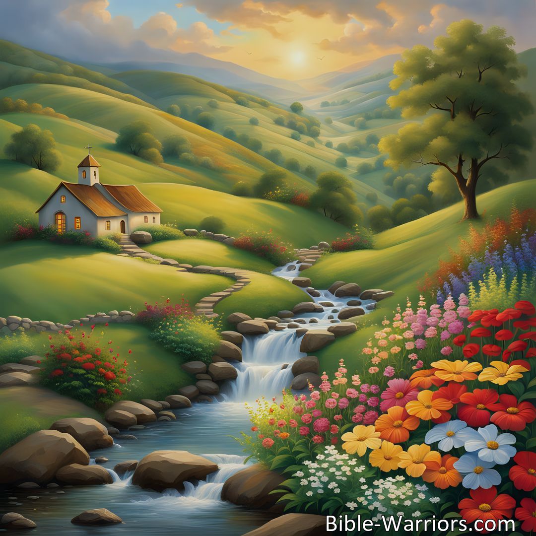 Freely Shareable Hymn Inspired Image Discover the beauty of nature and find comfort in the guidance of Jesus as we journey through life. Oer Hill And Dale Where Sweetest Flowers reminds us that He leads, and we follow.