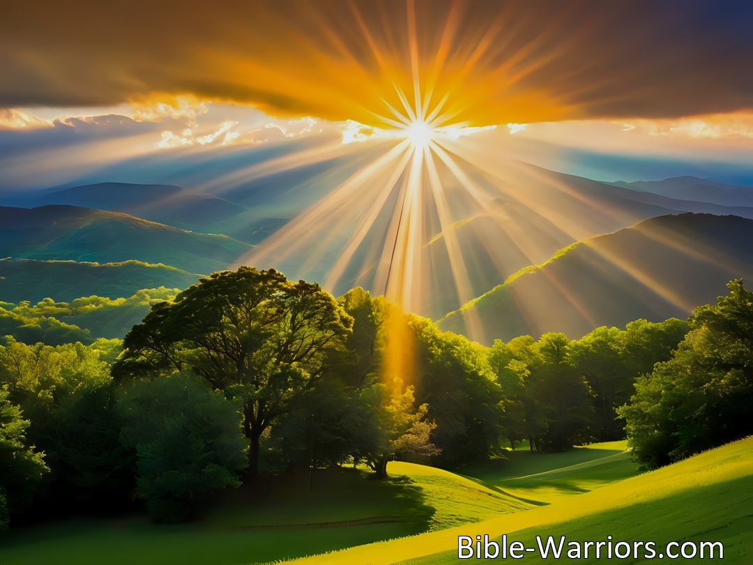 Freely Shareable Hymn Inspired Image Discover how the sunshine in The Sunshine I Have Found hymn can bring joy to every day. Let's carry this sunshine with us and spread positivity everywhere we go.
