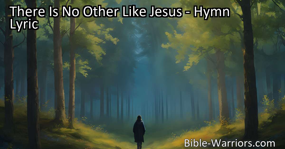 There Is No Other Like Jesus - Hymn Lyric - Bible Warriors