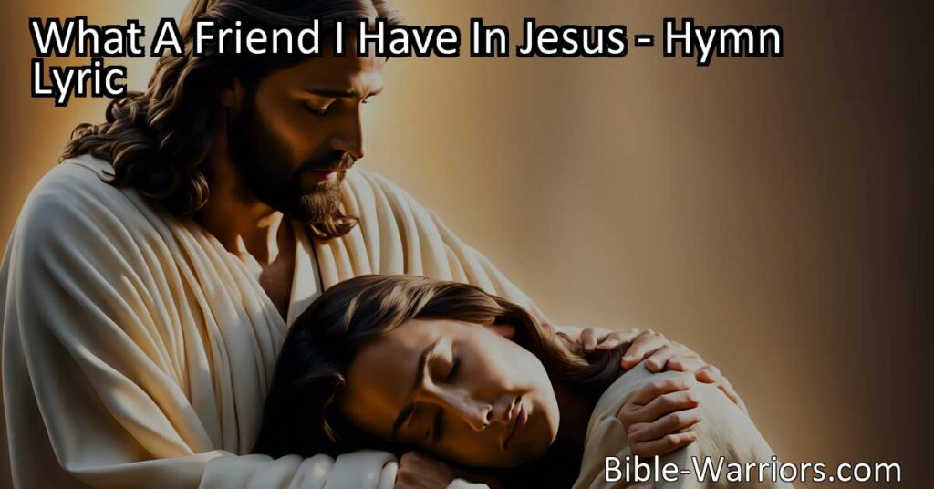 Experience the unwavering friendship of Jesus in your darkest moments. Find comfort