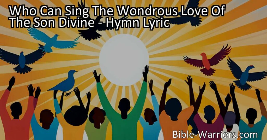 Discover the beauty of singing about the wondrous love of Jesus. Join in the joy and praise of His name