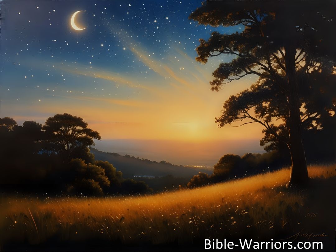 Freely Shareable Hymn Inspired Image Experience a peaceful slumber in Jesus' name, find rest from life's chaos and awaken to a brighter morning filled with joy. Explore spiritual transformation and steps for holistic happiness.