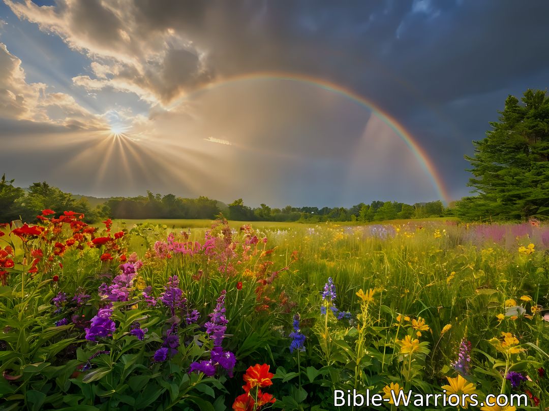 Freely Shareable Hymn Inspired Image Embrace life's trials with spiritual grace, find peace after the clouds. Journey through toil, grief, and victory. Discover divine calm and salvation after the storm.