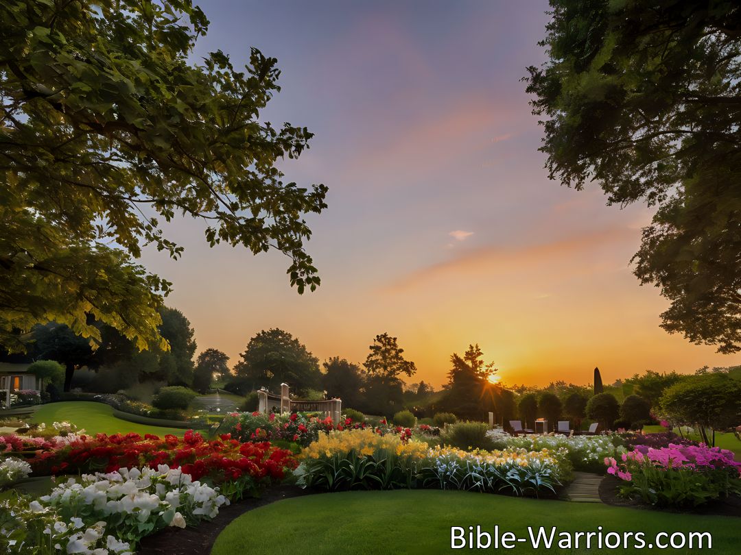 Freely Shareable Hymn Inspired Image Embrace your journey towards life's sunset gate with peace and grace. Find rest, release burdens, and rise to new beginnings with the Master's tender voice guiding you. Reflect on life's transient beauty.