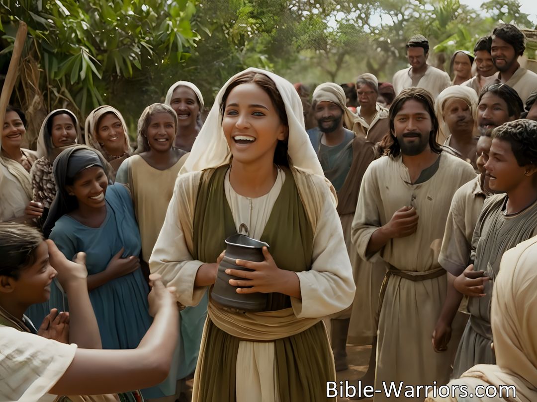 Freely Shareable Hymn Inspired Image Experience the transformative power of spiritual nourishment. Jesus gave her the water that was not from the well. Discover a source of eternal joy within.