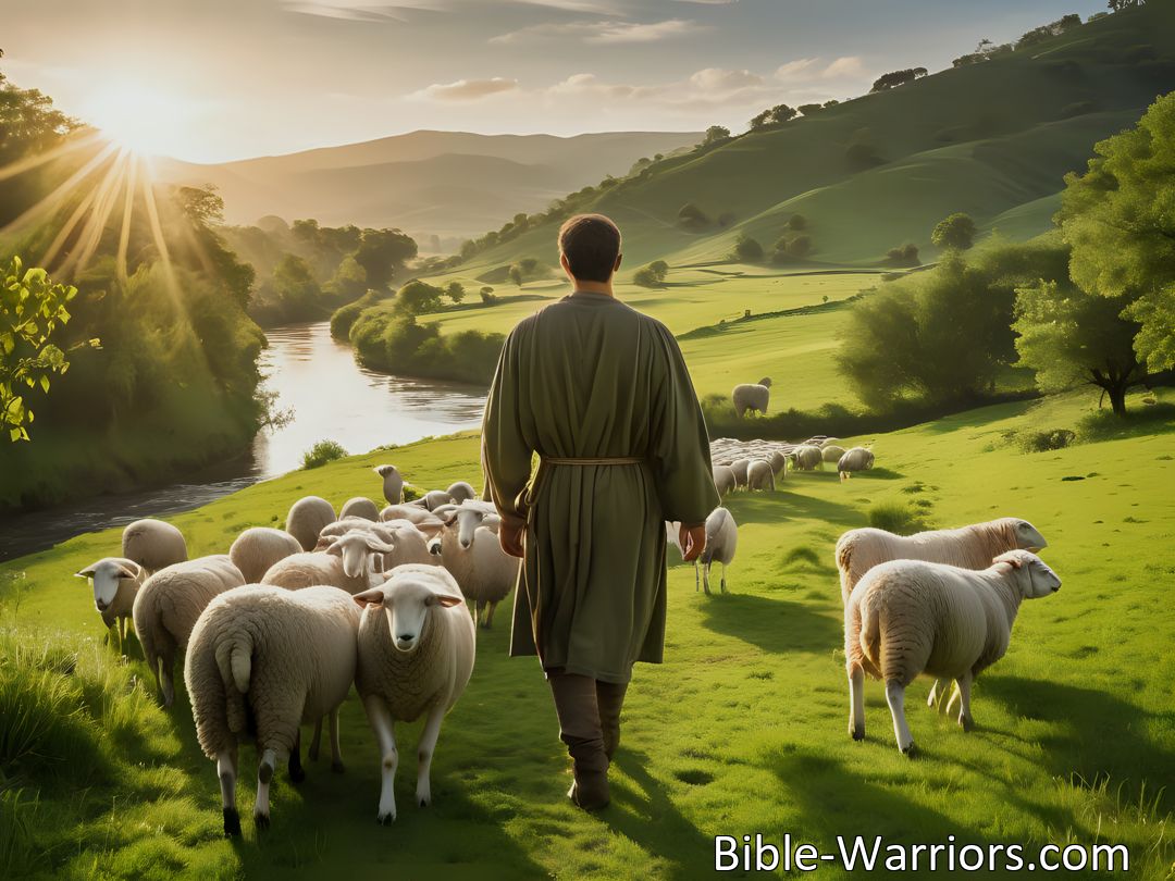 Freely Shareable Hymn Inspired Image **Discover the Journey of the Soul with Jesus, the Shepherd Within**
Embrace the compassionate guidance of Jesus, leading you to peace and renewal in the midst of life's challenges. Follow the Shepherd to find rest in His love.