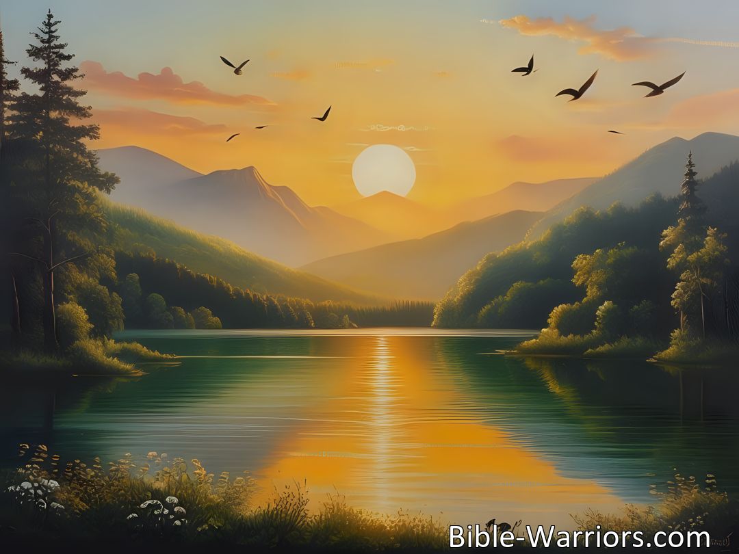 Freely Shareable Hymn Inspired Image Discover the divine in nature's beauty and find inner peace. Reflect on the interconnectedness of life, cultivate gratitude, and trust in the higher power. Praise the Lord and embrace happiness.