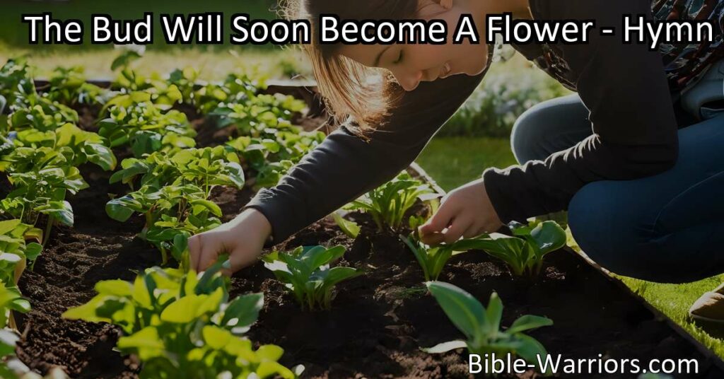 Discover the profound wisdom of growth and transformation in "The Bud Will Soon Become A Flower". Embrace the present moment and sow seeds of love and compassion for a fulfilling harvest.